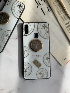 قاب موبایل آیفون ساعت آیینه نگین دار - تصویر 3