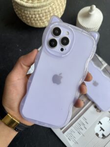 قاب موبایل آیفون گربه یاسی شفاف - تصویر 2