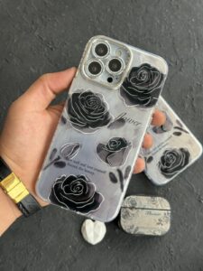 قاب موبایل آیفون گل شب محافظ لنز نگین دار - تصویر 2