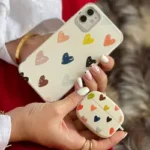 قاب موبایل آیفون قلب مدادرنگی