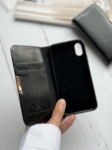 قاب موبایل آِفون کیف چرم جاکارتی دار جنیون لدر - تصویر 2