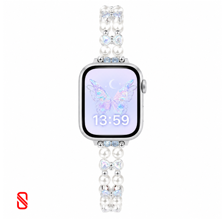 A8B93FB8-3908-435D-AB9F-F5385EC12415.PNG بند اپل واچ مروارید و پاپیون - تصویر 1