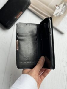 قاب موبایل آِفون کیف چرم جاکارتی دار جنیون لدر - تصویر 3