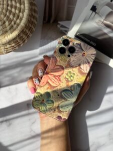 قاب موبایل ( آیفون _ سامسونگ ) گل آبرنگی ژله ای سه بعدی - تصویر 3