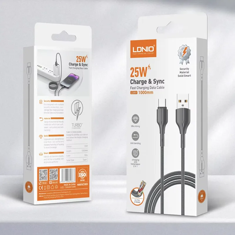 کابل-شارژ-تایپ-سی-الدینیو-مدل-LS831-3 کابل شارژ تایپ سی الدینیو مدل Ldnio LS851 - تصویر 1